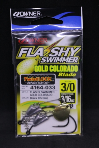 Owner Flashy Swimmer Gold Colorado Size 3/0 3/16 oz Jagged Tooth Tackle