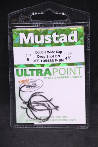 Mustad Ultra Point 10548NP Black Nickel KVD Drop Shot Hooks Size 4/0