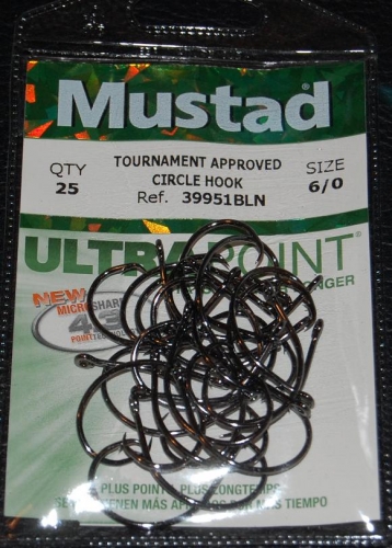 Mustad 39951NP-BN Ultra Point Size 6/0 Demon Circle Hooks Jagged Tooth  Tackle