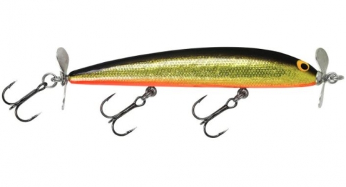 Bagley Bang O Lure Twin Spin 5 Black Back Gold Foil Jagged Tooth