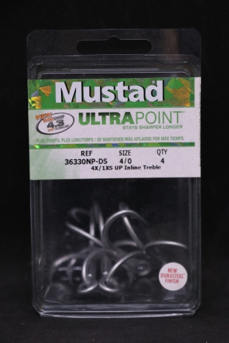 Mustad 36330NP-DS Inline 4X Treble Hooks Size 4/0 Jagged Tooth Tackle