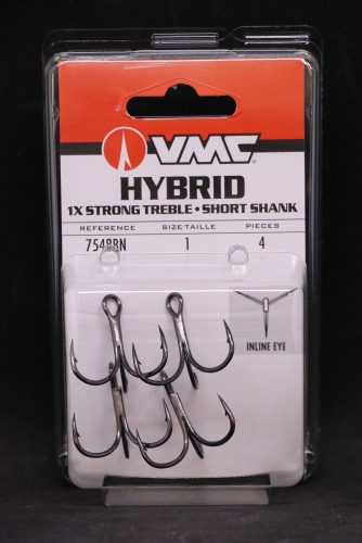 VMC 7548 Hybrid Treble Hook Short 1X Size 1 Jagged Tooth Tackle