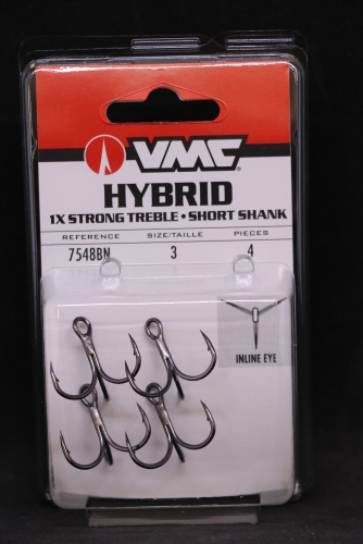 VMC 7548 Hybrid Treble Hook Short 1X Size 3 Jagged Tooth Tackle