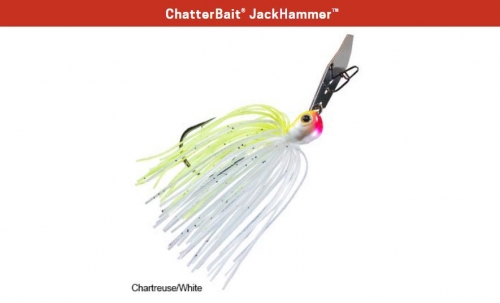 Z-Man ChatterBait JackHammer 1/2 oz Chartreuse White Jagged Tooth Tackle