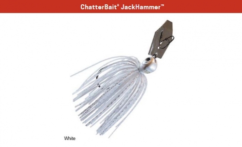 Z-Man ChatterBait JackHammer 3/4 oz White Jagged Tooth Tackle