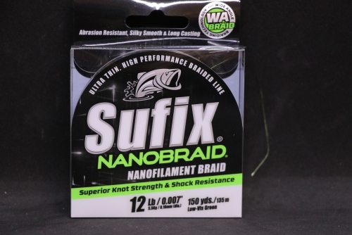Sufix NanoBraid Lo-Vis Green 12 lb Test Jagged Tooth Tackle