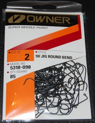 Owner 5318 90° JIG HOOKS Size 2 Jagged Tooth Tackle