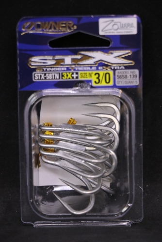 Owner Stinger X 58 Zo-Wire Treble Hooks Size 3/0 Jagged Tooth Tackle