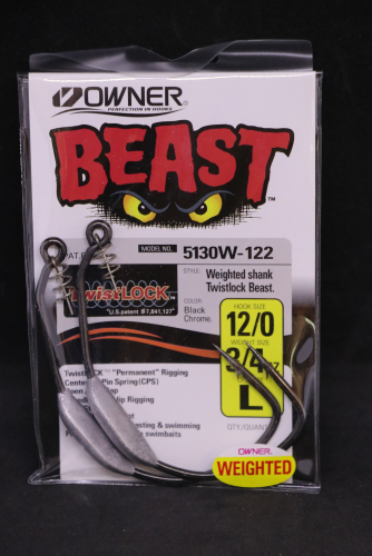 Owner WEIGHTED BEAST with TWISTLOCK Size 12/0 Hook 3/4 oz