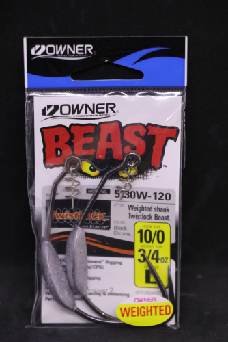 Owner WEIGHTED BEAST with TWISTLOCK Size 10/0 Hook 3/4 oz Weight