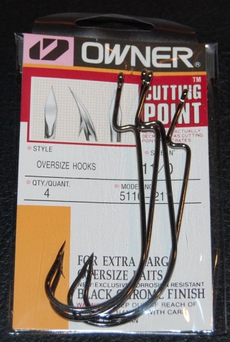 Owner 5110 Oversize Worm Hook Size 11/0 Jagged Tooth Tackle