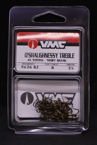 VMC 9626BZ Bronze O'Shaughnessy Treble 4X Size 8 Jagged Tooth Tackle