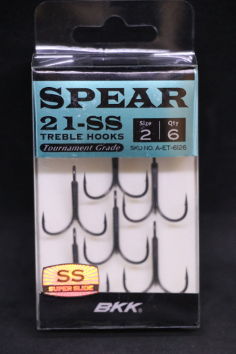 BKK Spear-21 SS Treble Hooks Size 2 Jagged Tooth Tackle