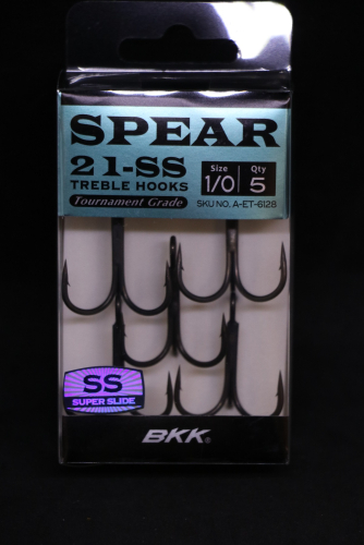 BKK Spear-21 SS Treble Hooks Size 1/0 Jagged Tooth Tackle