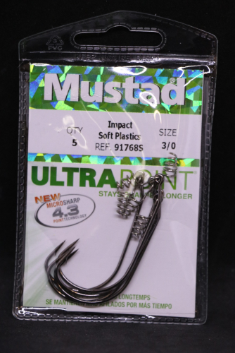 Mustad 91768S Impact Spring Keeper Hook Size 3/0 Jagged Tooth Tackle