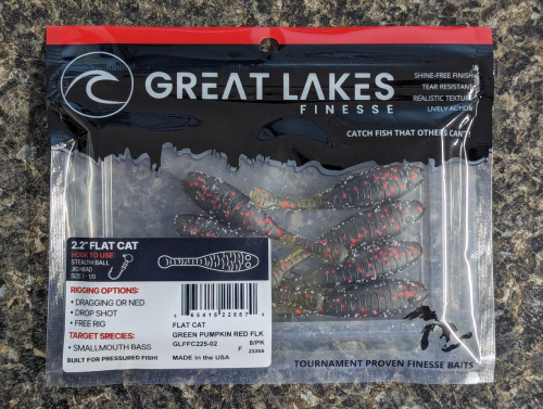 Great Lakes Finesse The 2.25 Flat Cat Green Pumpkin Red Flake Jagged Tooth  Tackle