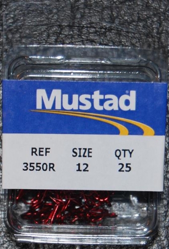 Mustad 3551-RB Red Treble Hooks Size 12 Jagged Tooth Tackle