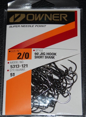 Owner 90° X STRONG JIG HOOKS Size 2/0 Jagged Tooth Tackle