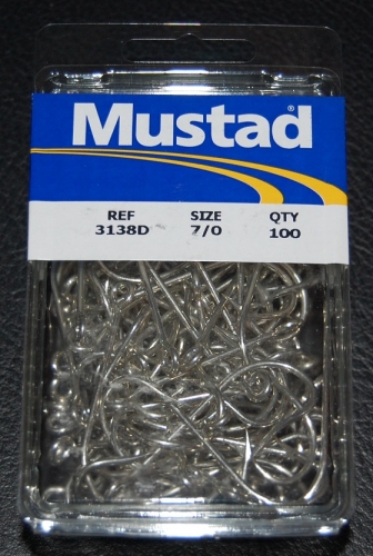 Mustad 3138DT Duratin Kirby Hooks Size 7/0 Jagged Tooth Tackle