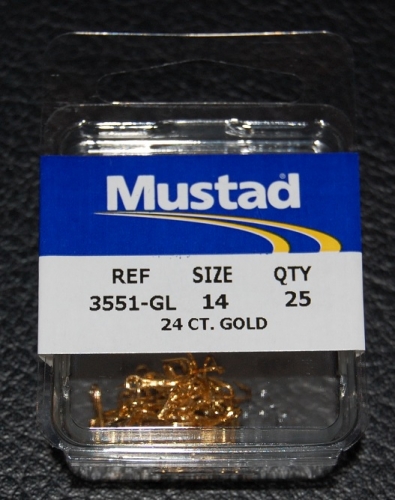 Mustad 3551-GL Gold Treble Hooks Size 14 Jagged Tooth Tackle