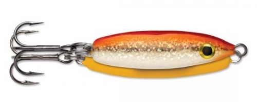 VMC Rattle Spoon Ice Lure 1/4 oz Glow Gold Fish Jagged Tooth Tackle
