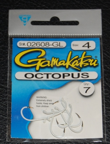 Gamakatsu 026 Octopus Glow Fish Hooks Size 4 Jagged Tooth Tackle