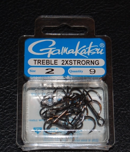 Gamakatsu 574 2X Strong Treble Hooks Size 2 Jagged Tooth Tackle