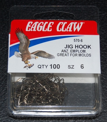 Eagle Claw 570 90 Degree Jig Hooks Size 6 Jagged Tooth Tackle