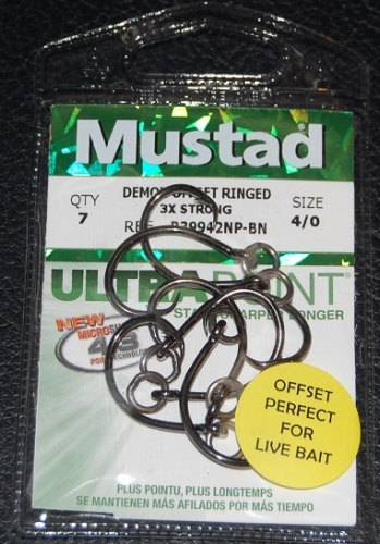 Mustad R39942 Ultra Point Ringed Circle Hooks Size 4/0 Jagged