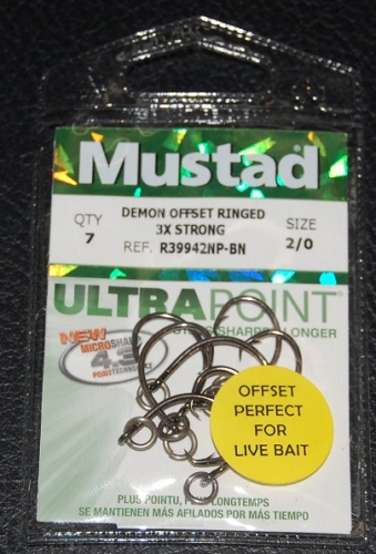 Mustad R39942 Ultra Point Ringed Circle Hooks Size 2/0 Jagged Tooth Tackle