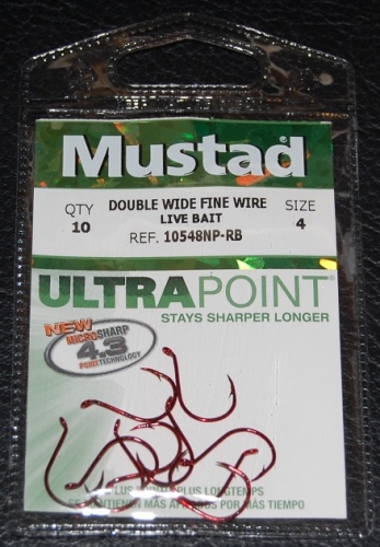 Mustad Ultra Point 10548NP Red KVD Drop Shot Hooks Size 4 Jagged Tooth  Tackle