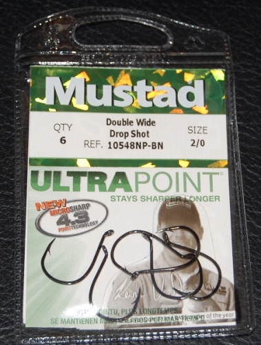 Mustad Ultra Point 10548NP Black Nickel KVD Drop Shot Hooks Size 2/0