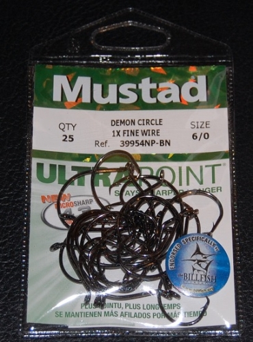 Mustad 39954 Demon Perfect Circle Hooks Size 6/0 Jagged Tooth Tackle