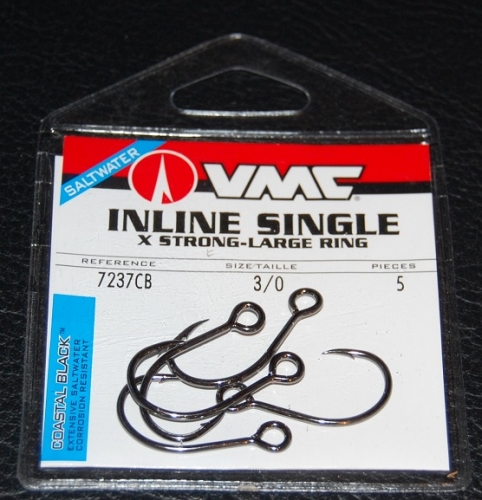VMC 7237 Inline Single Hooks Size 3/0 Jagged Tooth Tackle