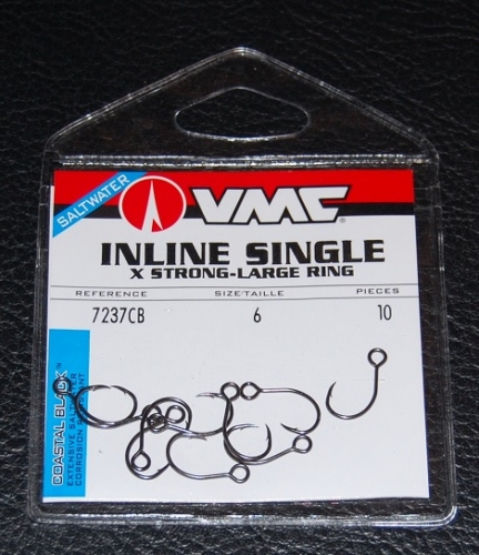 VMC 7237 Inline Single Hooks Size 6 Jagged Tooth Tackle