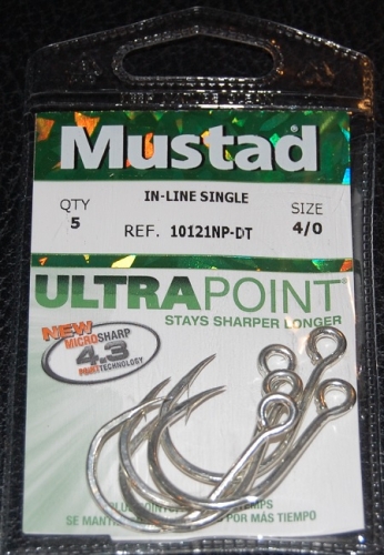 Mustad 10121NP-DT Kaiju Inline Single Hooks Size 4/0 Jagged Tooth Tackle