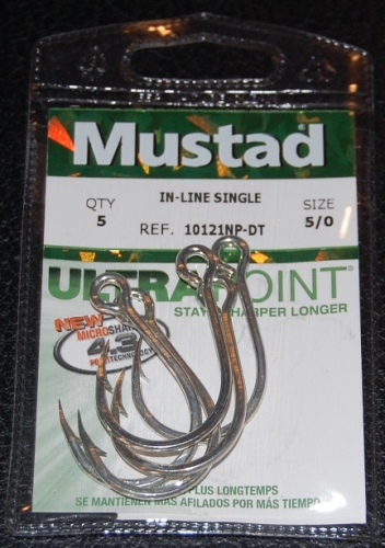 Mustad 10121NP-DT Kaiju Inline Single Hooks Size 5/0 Jagged Tooth Tackle