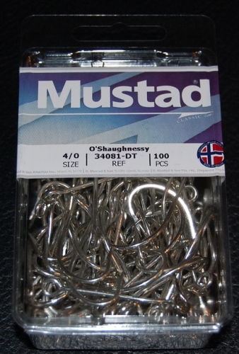 Mustad 34081-DT Duratin O'Shaughnessy Large Ring Hooks - Size 4/0