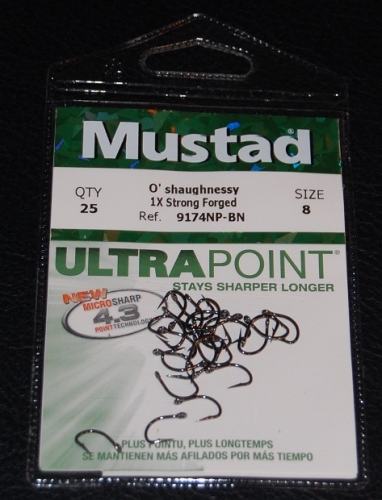 Mustad 9174NP-BN O'Shaughnessy Live Bait Hooks Size 8 Jagged Tooth Tackle