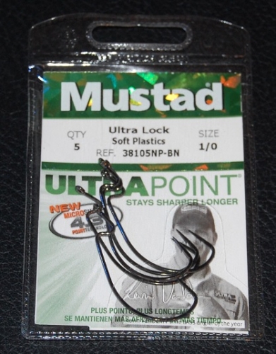 Mustad 38105NP-BN ULTRA LOCK Soft Plastics Size 1/0 Jagged Tooth Tackle