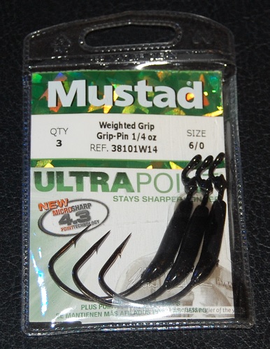 Mustad 38101W Weighted KVD Grip Pin Size 6/0 1/4 oz Jagged Tooth Tackle