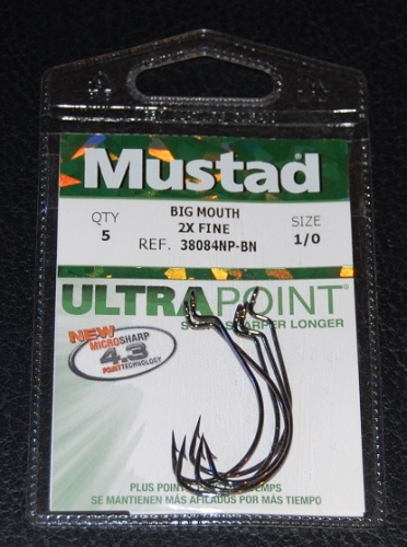 Mustad 38084NP-BN Big Mouth Soft Plastic Hook Size 1/0 Jagged Tooth Tackle