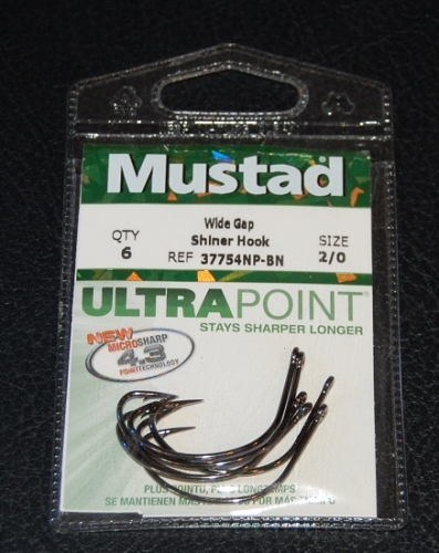Mustad 37754NP-BN Wide Gap Shiner Hook Size 2/0 Jagged Tooth Tackle