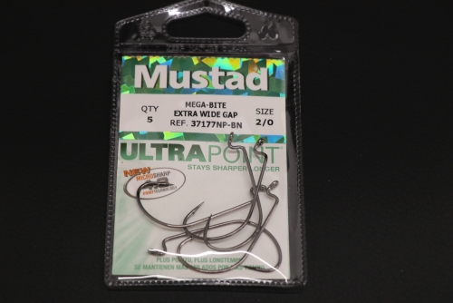 Mustad 37177NP-BN Megabite Hook Size 2/0 Jagged Tooth Tackle