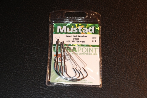 Mustad 37172NP-BN Weedless Impact Soft Plastics Hooks Size 3/0 1/32 oz
