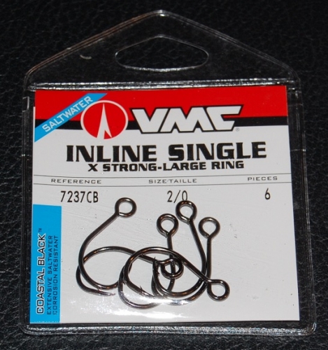 VMC 7237 Inline Single Hooks Size 2/0 Jagged Tooth Tackle