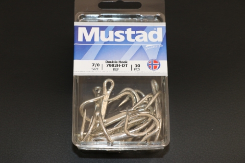 Mustad 7982H-DT 1X Double Tuna Hook Size 7/0 Jagged Tooth