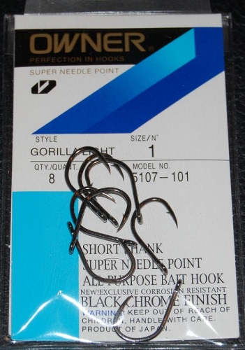 Owner Hooks Gorilla Pro Pack Live Bait Hook 8/0 5305-181