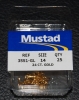 Mustad 3551-GL Gold Treble Hooks - Size 14