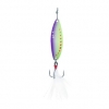 Clam Panfish Leech Flutter Spoon 1/32 oz - Glow Chartreuse Purple